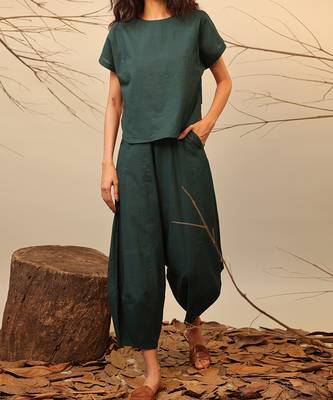 Green and Brown cotton co ord set 3