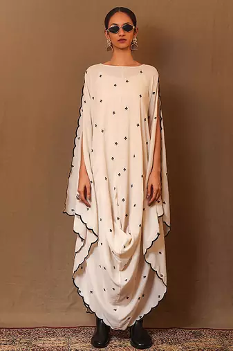 White printed cotton dress