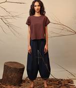 Brown and Blue cotton co ord set