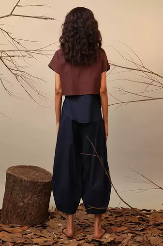 Brown and Blue cotton co ord set