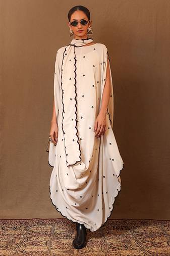 White printed cotton dress