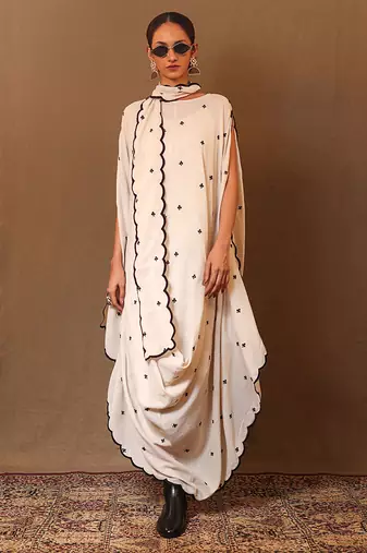 White printed cotton dress