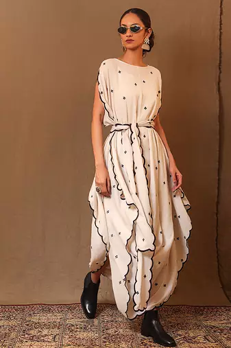 White printed cotton dress