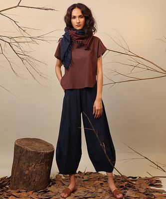 Brown and Blue cotton co ord set 4