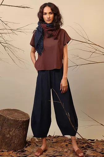 Brown and Blue cotton co ord set