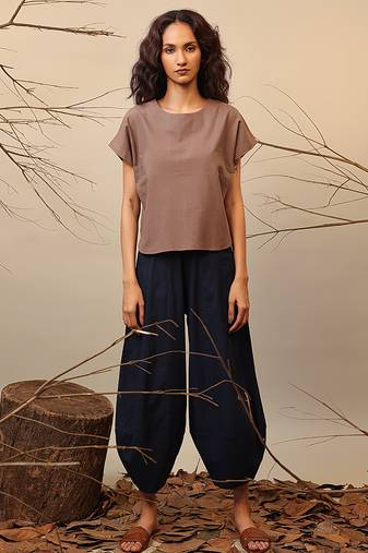 Brown and Blue cotton co ord set