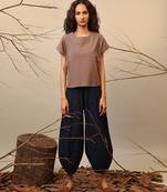 Brown and Blue cotton co ord set