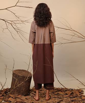 Brown cotton kurta  2