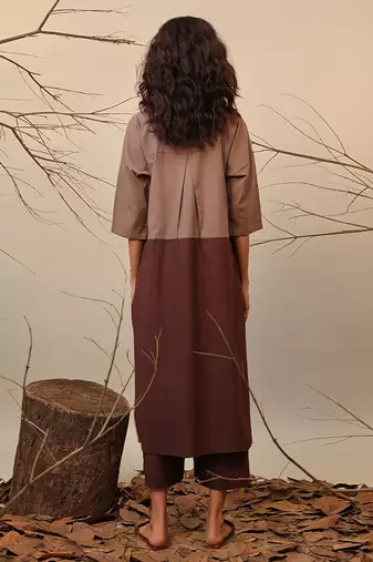 Brown cotton kurta 