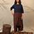 Blue and Brown cotton kurta set