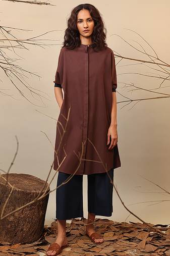 Brown cotton kurta