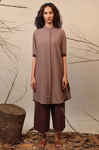 Brown cotton kurta