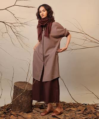 Brown cotton kurta 2