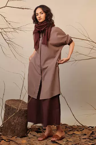 Brown cotton kurta