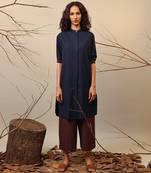 Blue and Brown cotton kurta set