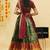 South Indian Style Semi Stitched Lehenga Choli with Embroidery Blouse and Dupatta for Women