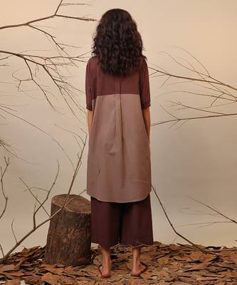 Brown cotton kurta set 2