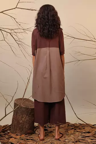 Brown cotton kurta set