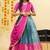 South Indian Style Semi Stitched Lehenga Choli with Embroidery Blouse and Dupatta for Women