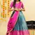 South Indian Style Semi Stitched Lehenga Choli with Embroidery Blouse and Dupatta for Women
