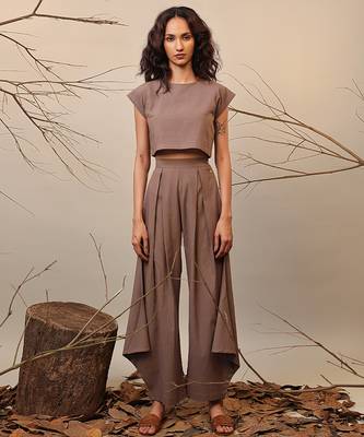 Brown cotton co ord set 1