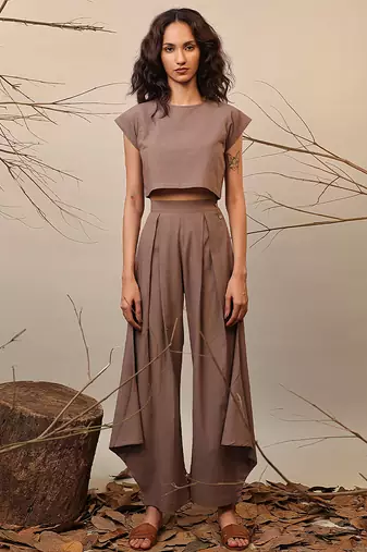 Brown cotton co ord set