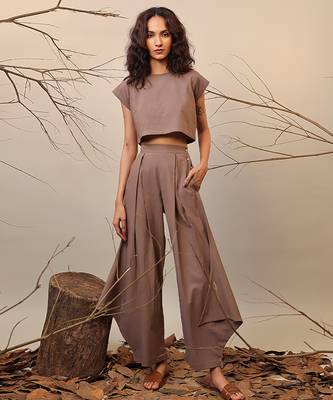 Brown cotton co ord set 2