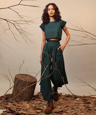 Green cotton co ord set 1