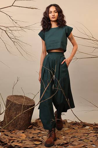 Green cotton co ord set