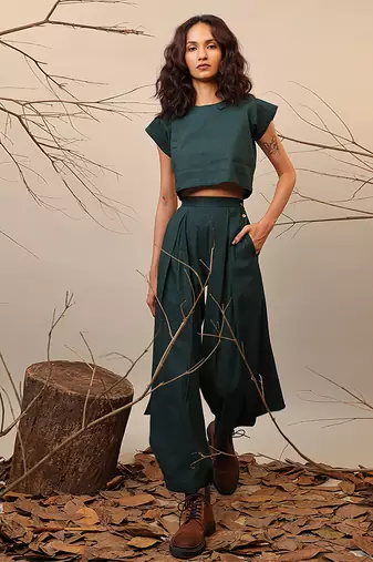 Green cotton co ord set