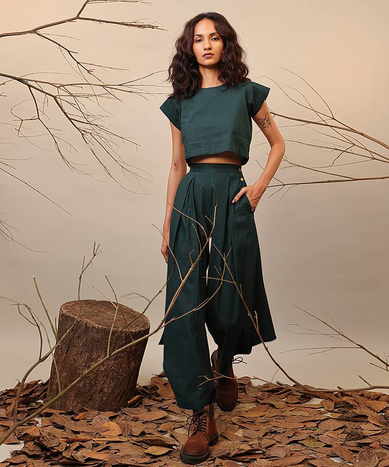 Green cotton co ord set