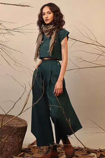 Green cotton co ord set