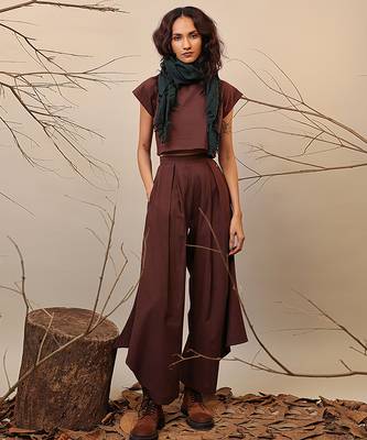 Brown cotton co ord set 2