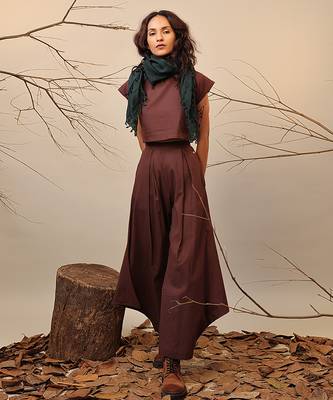 Brown cotton co ord set 3