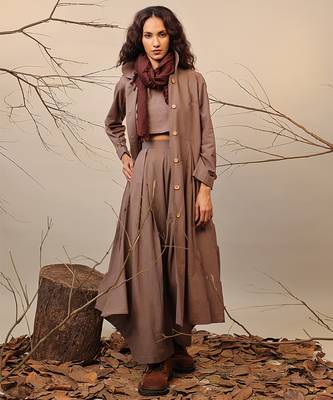Brown cotton co ord set 1