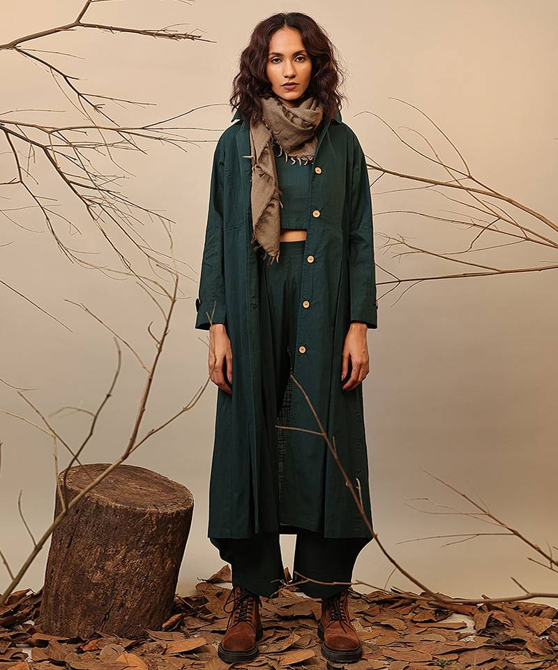 Green cotton co ord set