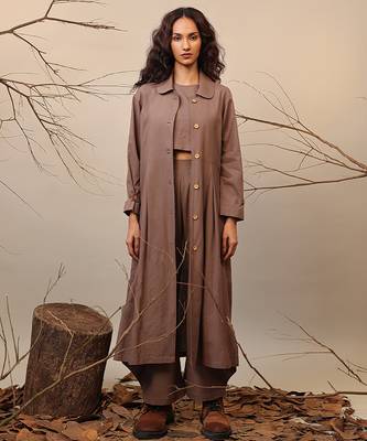 Brown cotton co ord set 1