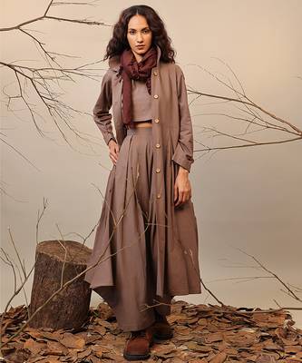 Brown cotton co ord set 2