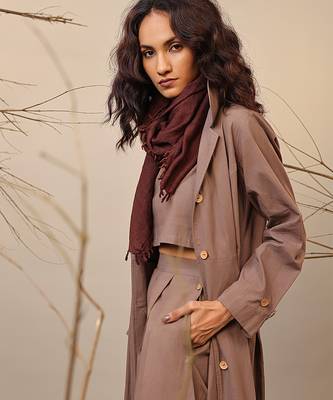 Brown cotton co ord set 3