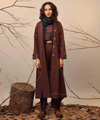 Brown cotton co ord set 1