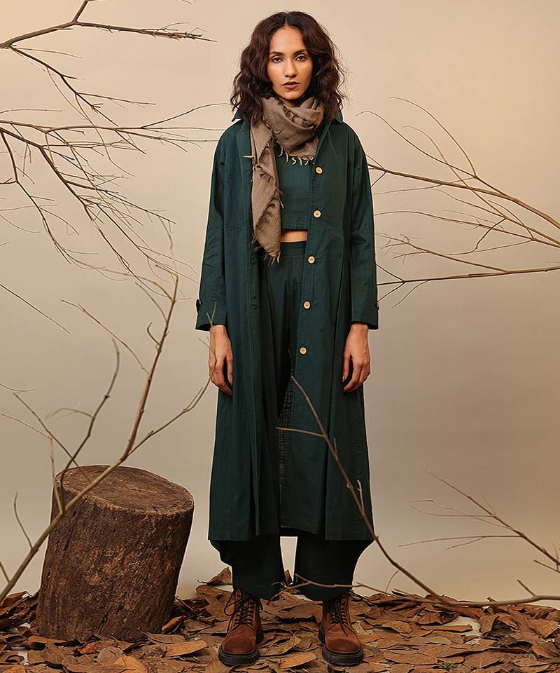 Green cotton co ord set