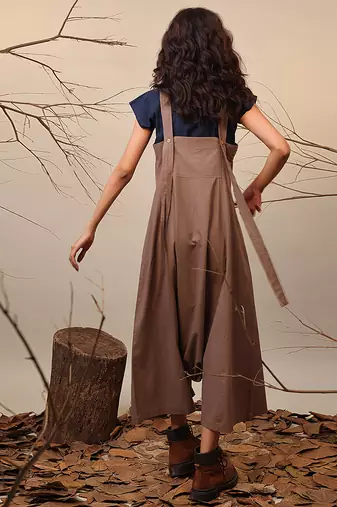 Brown and Blue cotton co ord set
