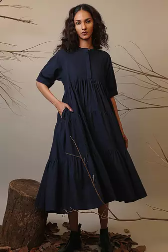 Blue cotton dress