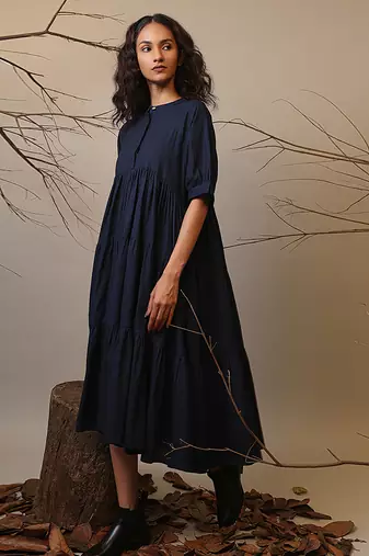 Blue cotton dress