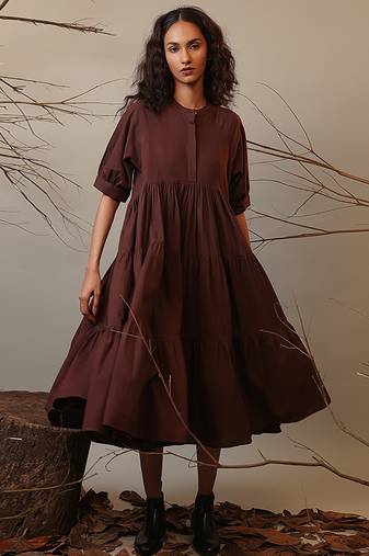 Brown cotton dress