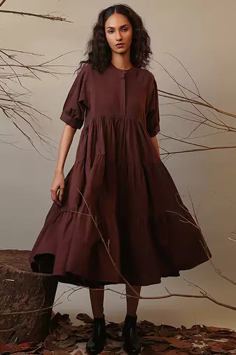 Brown cotton dress