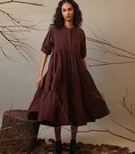 Brown cotton dress