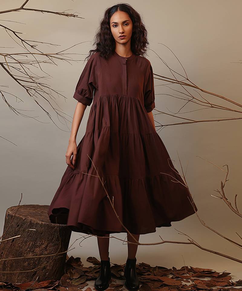 Brown cotton dress