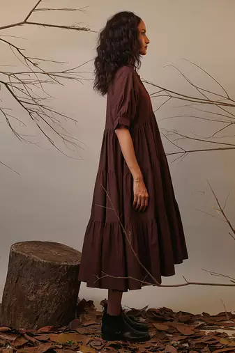 Brown cotton dress