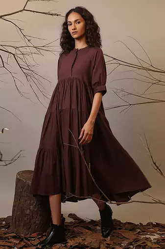 Brown cotton dress